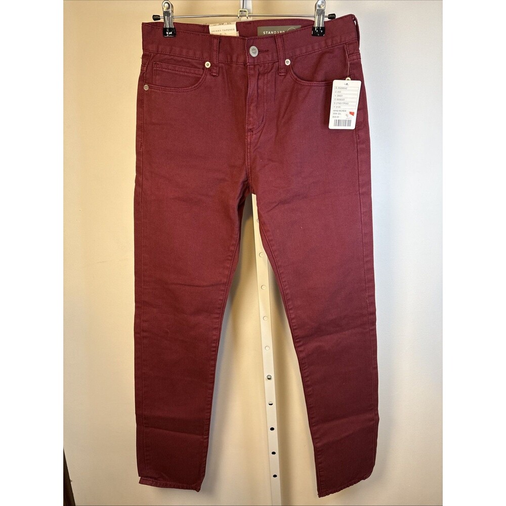 New Standard Cloth Jeans Men's 30 X 32 Wine denim pants skinny Tapered $58
